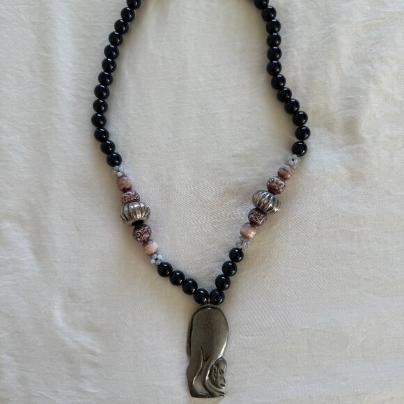 Vintage Sally Bell Kelly African Monkey Pendant Necklace - Picture 1 of 5